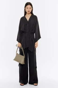 Mujer BIMBA Y LOLA Camisas<Camisa Kimono Larga Negra