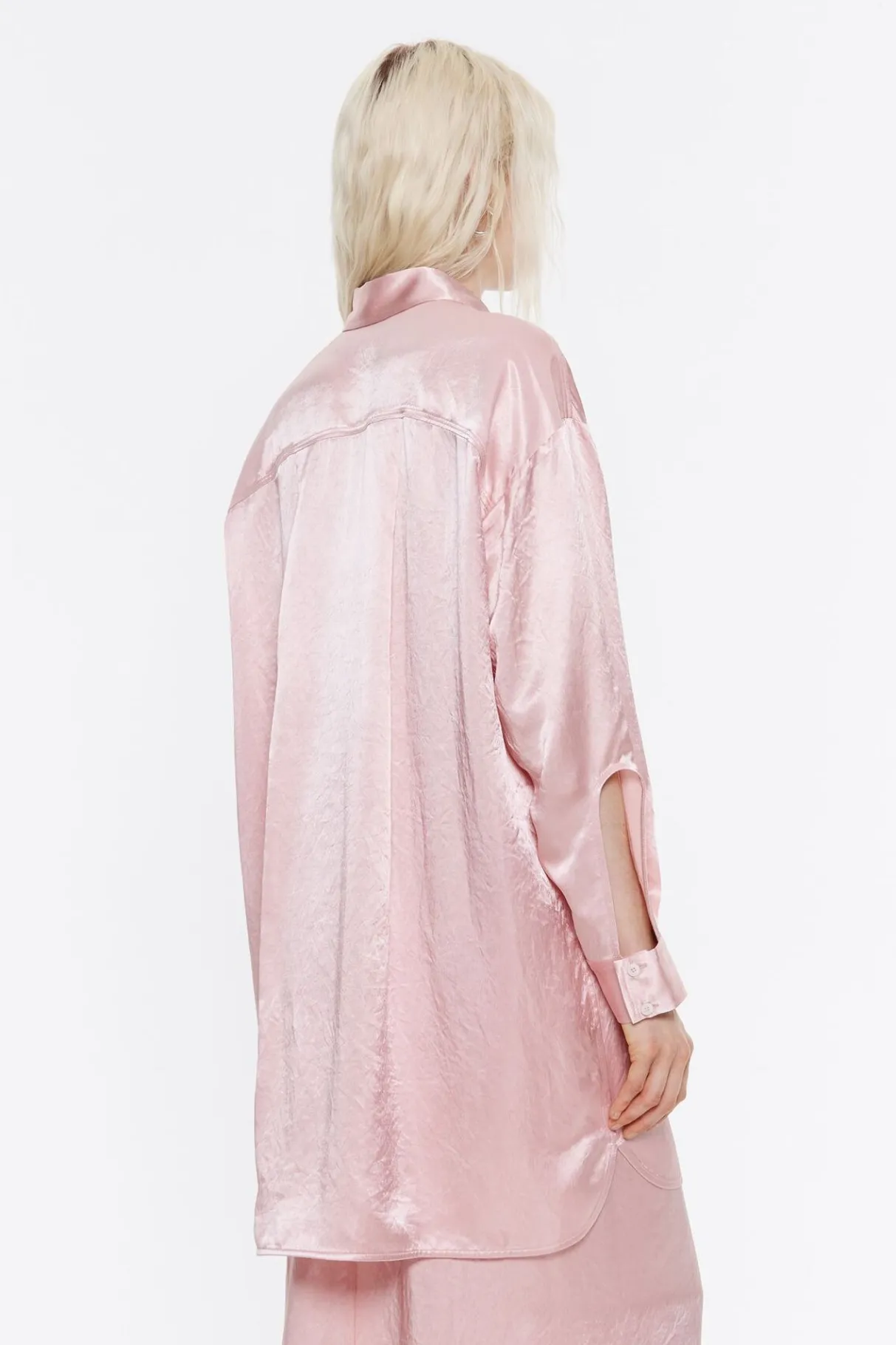 Mujer BIMBA Y LOLA Camisas<Camisa Oversize Saten Rosa