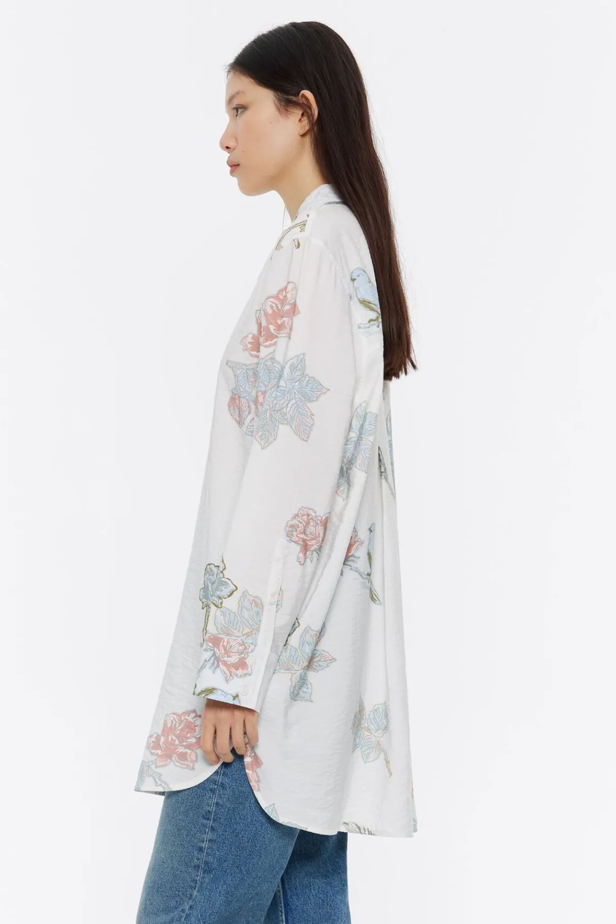 Mujer BIMBA Y LOLA Camisas<Camisa Recta Birds Marfil