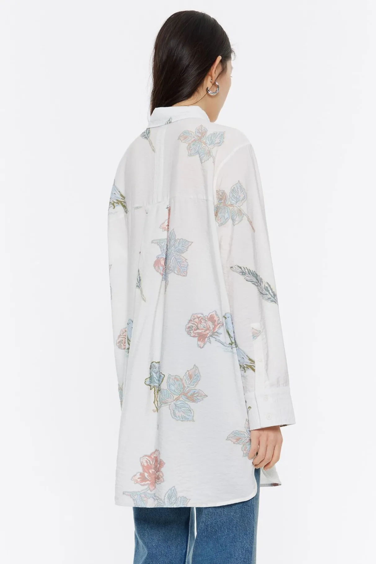 Mujer BIMBA Y LOLA Camisas<Camisa Recta Birds Marfil