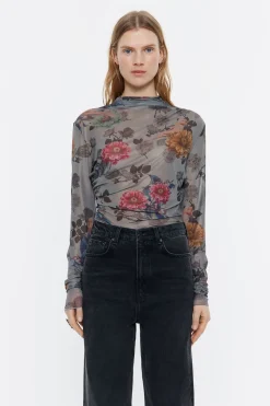 Mujer BIMBA Y LOLA Total Look<Camiseta Ajustada Tul Canary Caqui