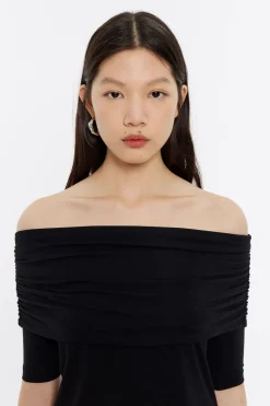 Mujer BIMBA Y LOLA Camisetas<Camiseta Hombros Descubiertos Negra