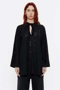 Mujer BIMBA Y LOLA Total Look<Camiseta Larga Mirrors Devore Negra