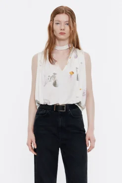 Mujer BIMBA Y LOLA Camisetas<Camiseta Linea A Waves Marfil