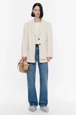 Mujer BIMBA Y LOLA Camisetas<Camiseta Logo Bordado Marfil