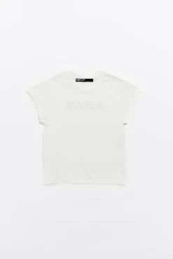 Mujer BIMBA Y LOLA Camisetas<Camiseta Logo Bordado Marfil