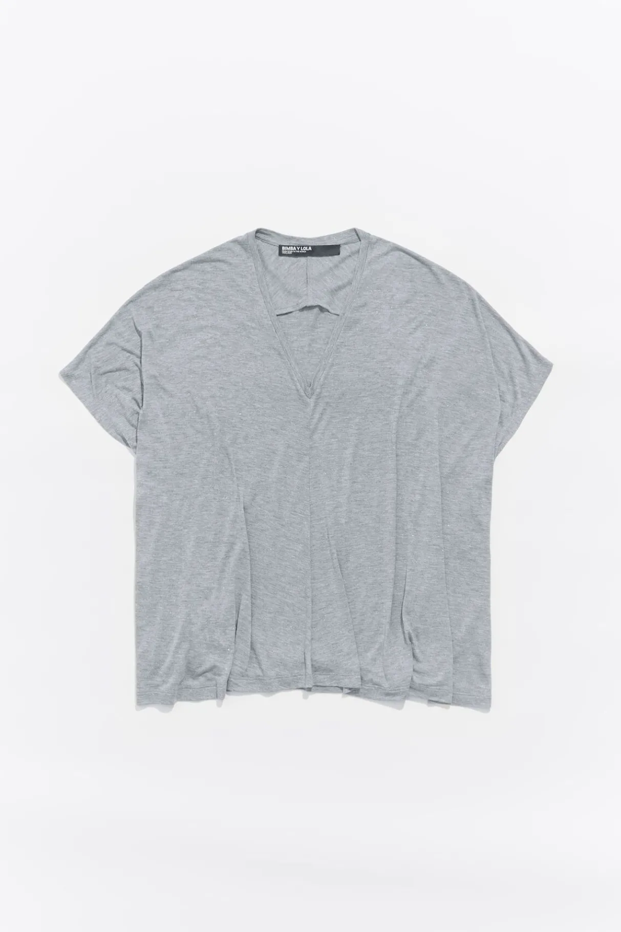 Mujer BIMBA Y LOLA Camisetas<Camiseta Oversize Larga Lurex Gris