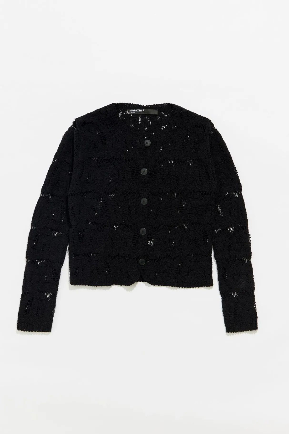 Mujer BIMBA Y LOLA Punto<Cardigan Algodon Jacquard Negro
