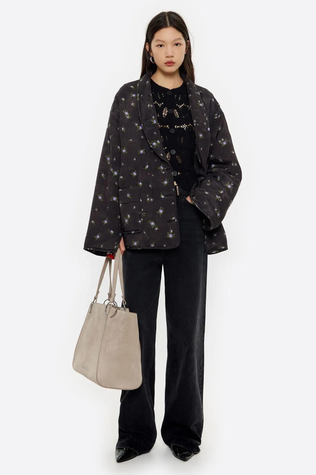 Mujer BIMBA Y LOLA Punto<Cardigan Algodon Jacquard Negro