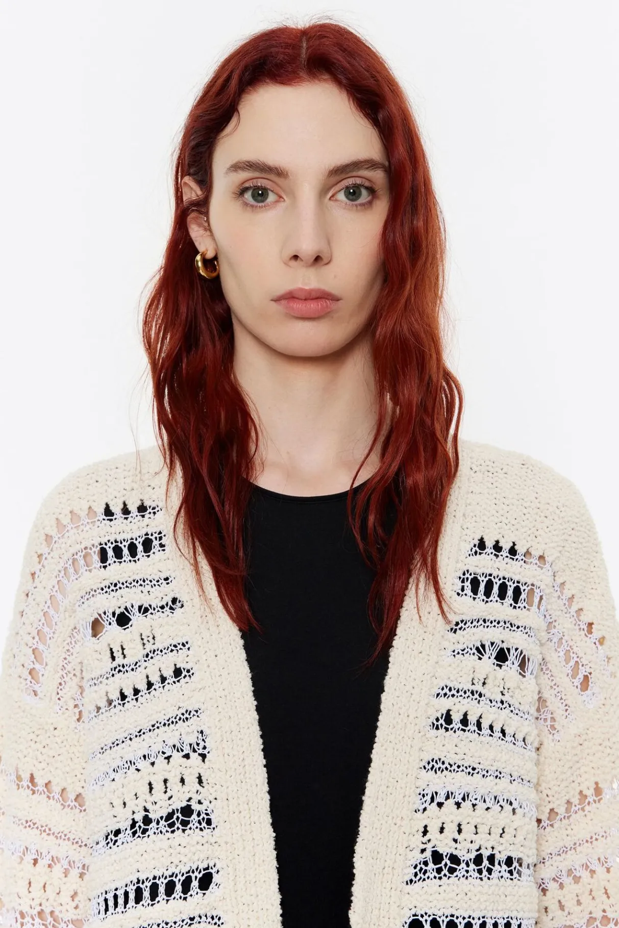 Mujer BIMBA Y LOLA Punto<Cardigan Desagujado Marfil