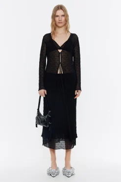 Mujer BIMBA Y LOLA Punto<Cardigan Largo Maxi Punto Negro