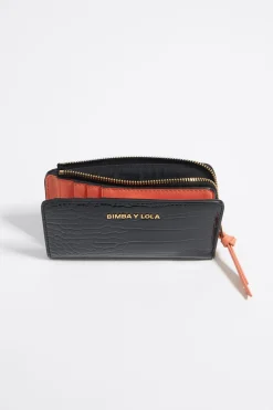 Mujer BIMBA Y LOLA Carteras Y Monederos<Cartera Grabado Cocodrilo Negro