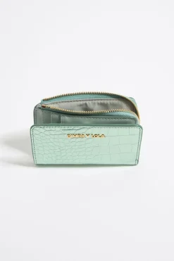Mujer BIMBA Y LOLA Carteras Y Monederos<Cartera Grabado Cocodrilo Verde Claro