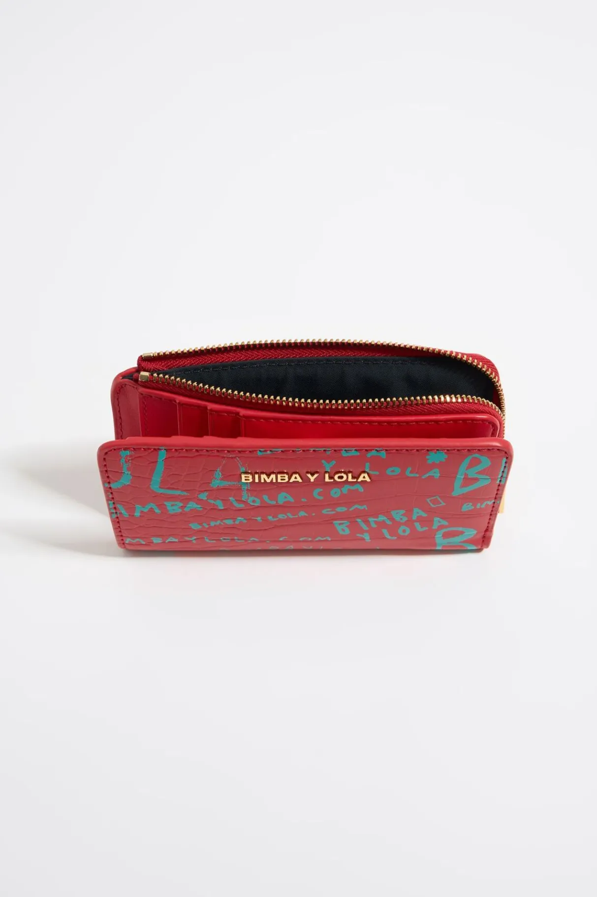 Mujer BIMBA Y LOLA Carteras Y Monederos<Cartera Grabado Cocodrilo Roja