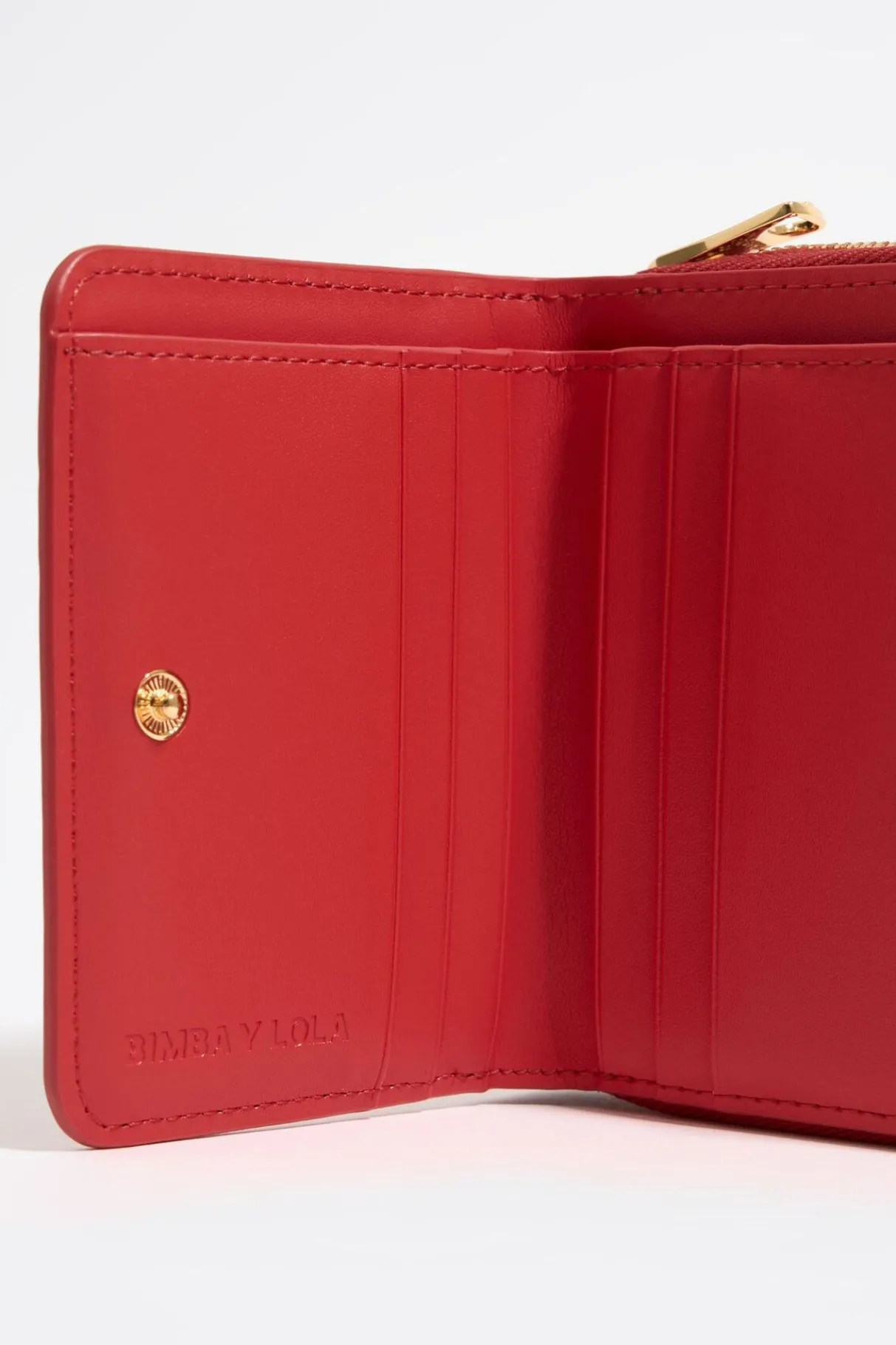 Mujer BIMBA Y LOLA Carteras Y Monederos<Cartera Solapa Grabado Cocodrilo Roja