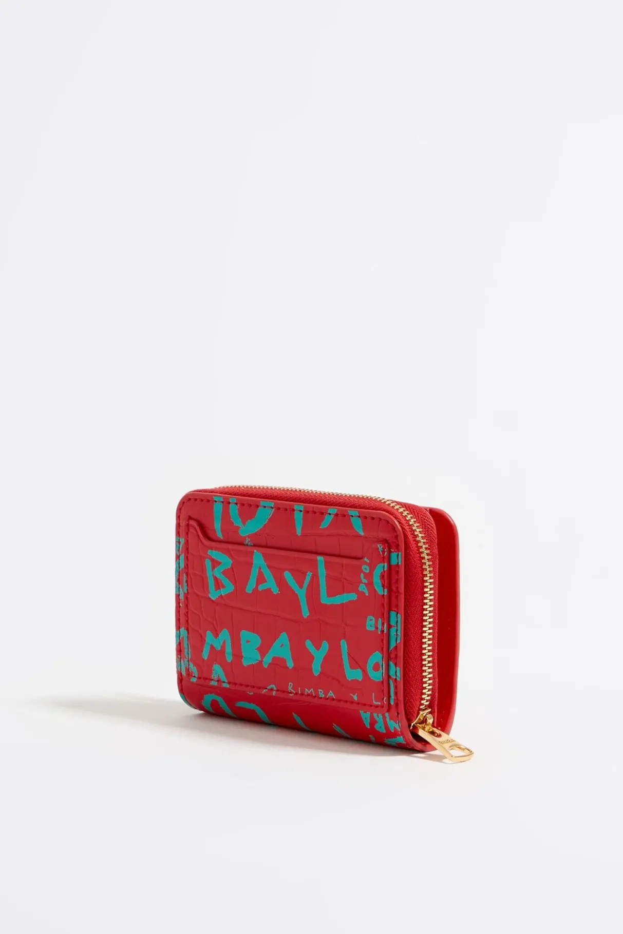 Mujer BIMBA Y LOLA Carteras Y Monederos<Cartera Solapa Grabado Cocodrilo Roja