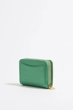 Mujer BIMBA Y LOLA Carteras Y Monederos<Cartera Solapa Grabado Cocodrilo Verde