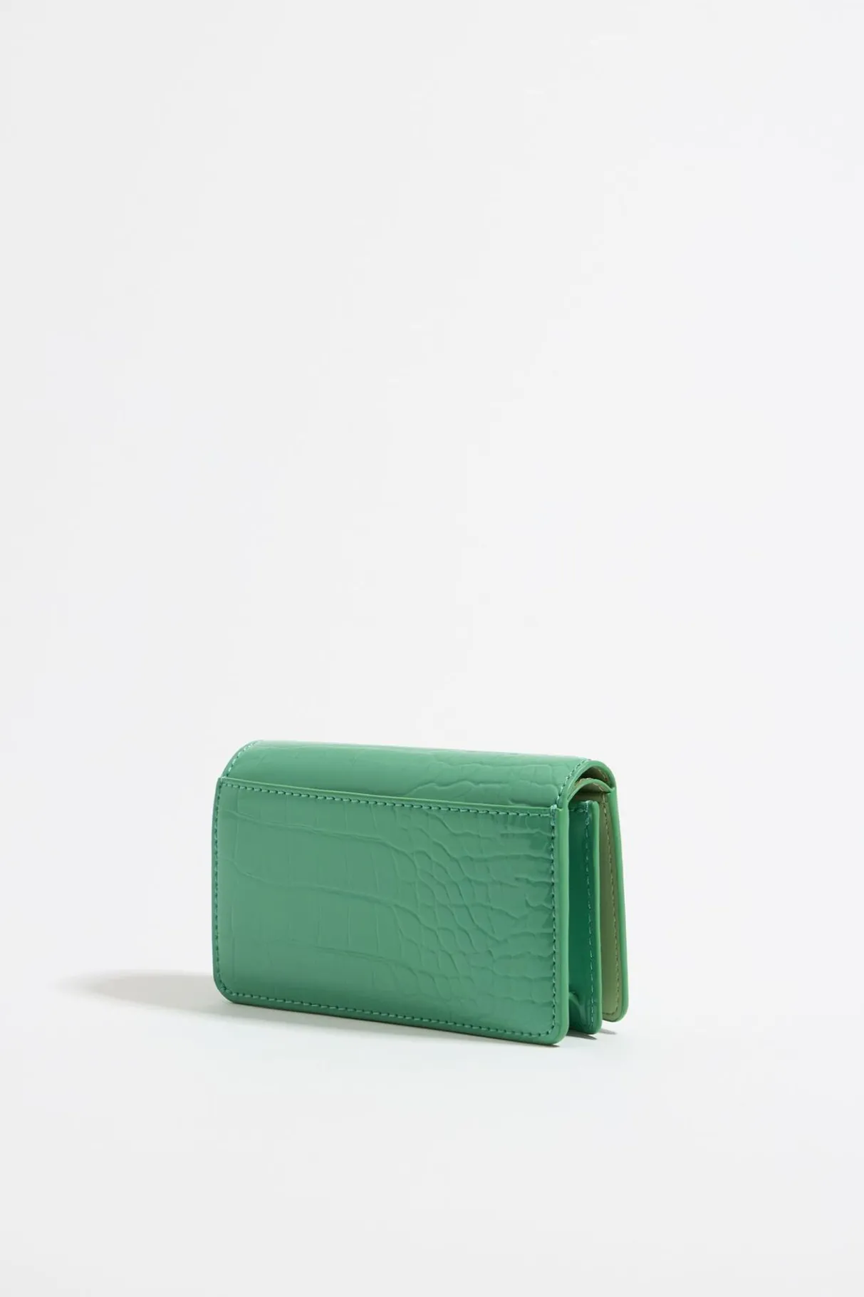 Mujer BIMBA Y LOLA Carteras Y Monederos<Cartera Solapa Grabado Cocodrilo Verde