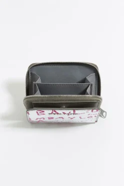 Mujer BIMBA Y LOLA Carteras Y Monederos<Cartera Solapa Grabado Cocodrilo Plata