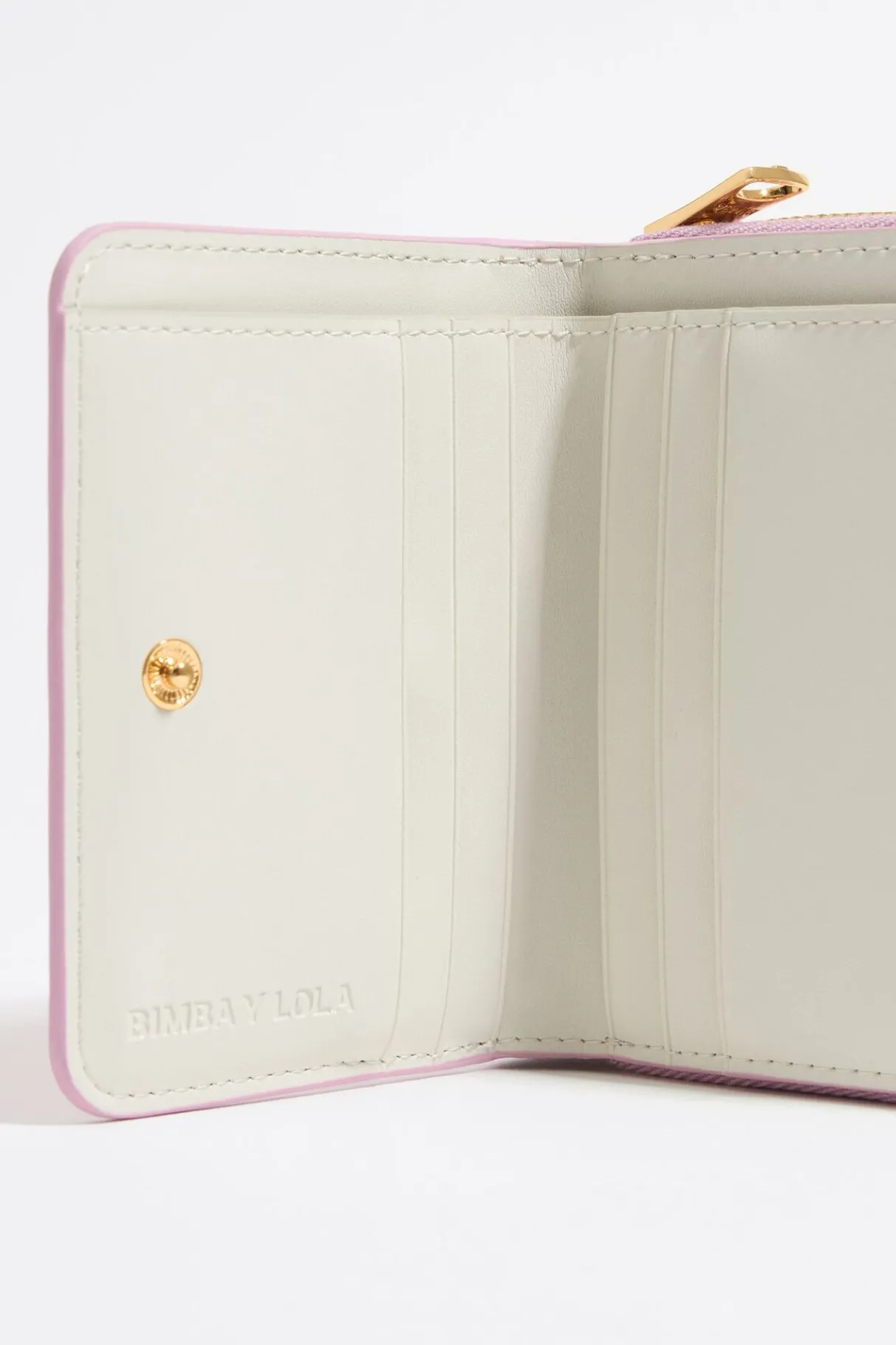 Mujer BIMBA Y LOLA Carteras Y Monederos<Cartera Solapa Grabado Cocodrilo Rosa