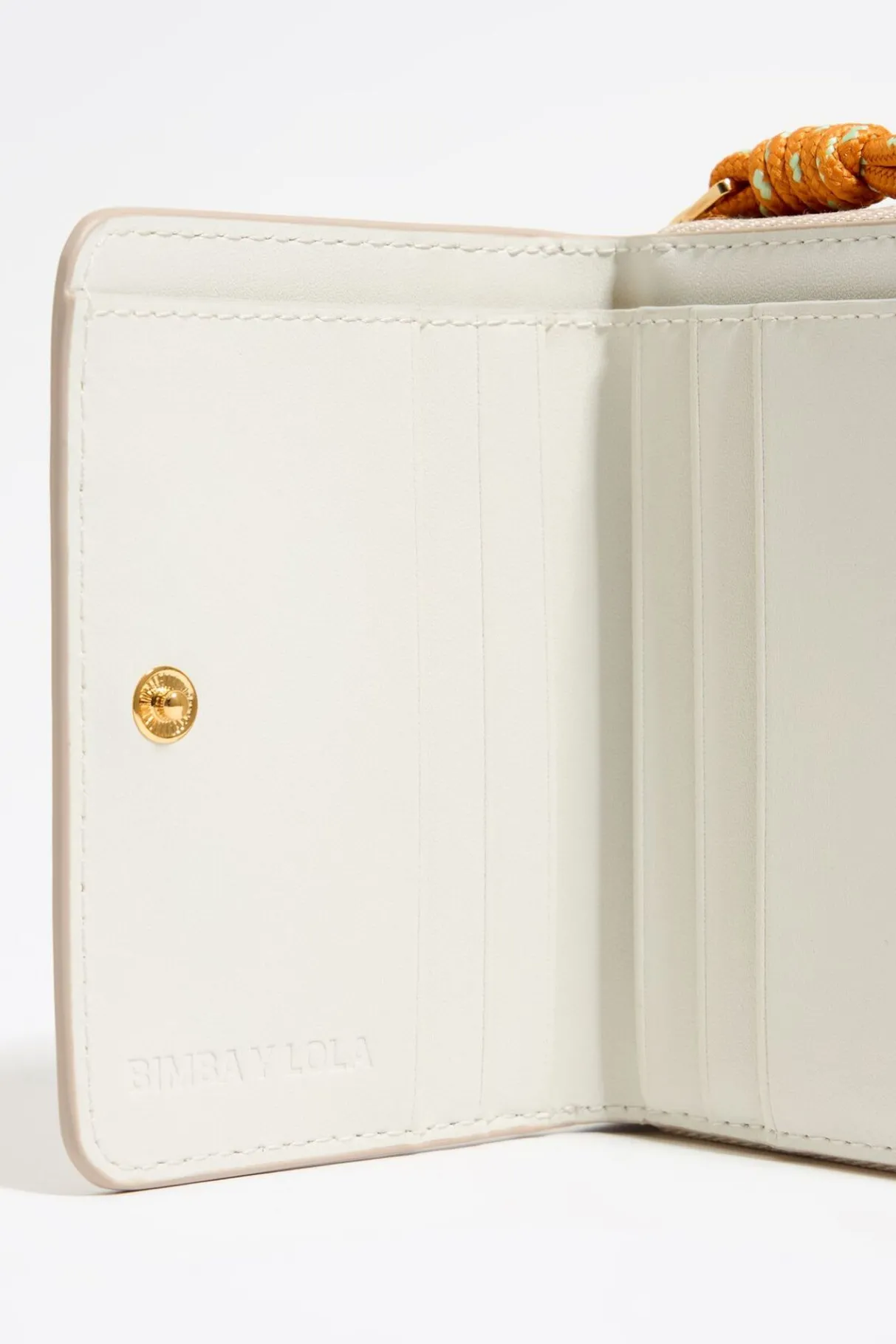 Mujer BIMBA Y LOLA Piel<Cartera Solapa Piel Blanco Roto