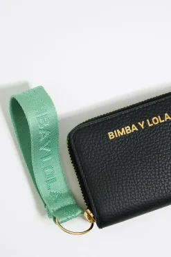 Mujer BIMBA Y LOLA Piel<Cartera Solapa Piel Negra