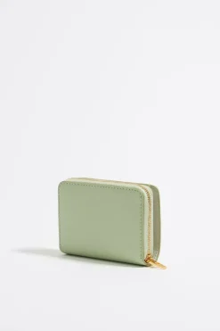 Mujer BIMBA Y LOLA Piel<Cartera Solapa Piel Verde Pastel
