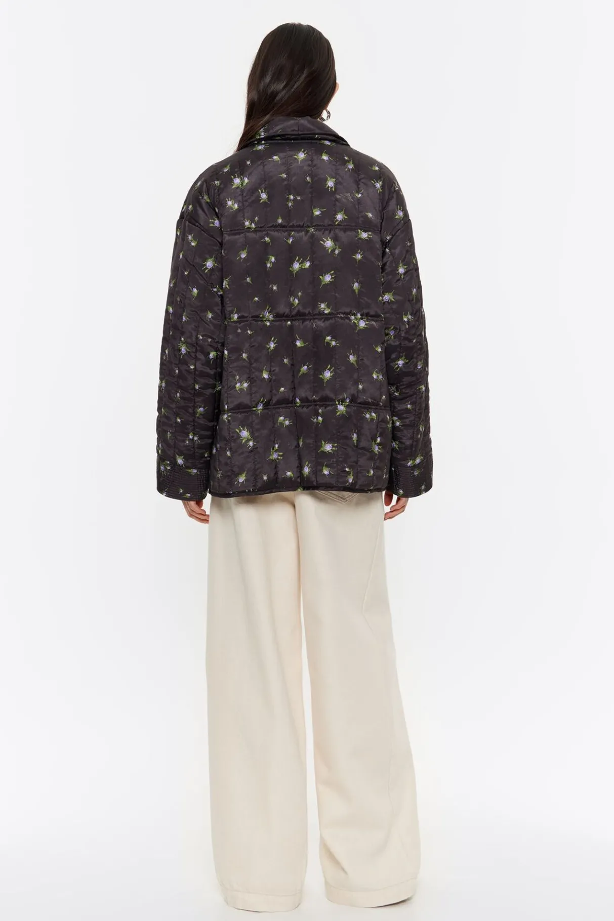 Mujer BIMBA Y LOLA Gabardinas Y Chaquetas<Cazadora Acolchada Flowers Negra