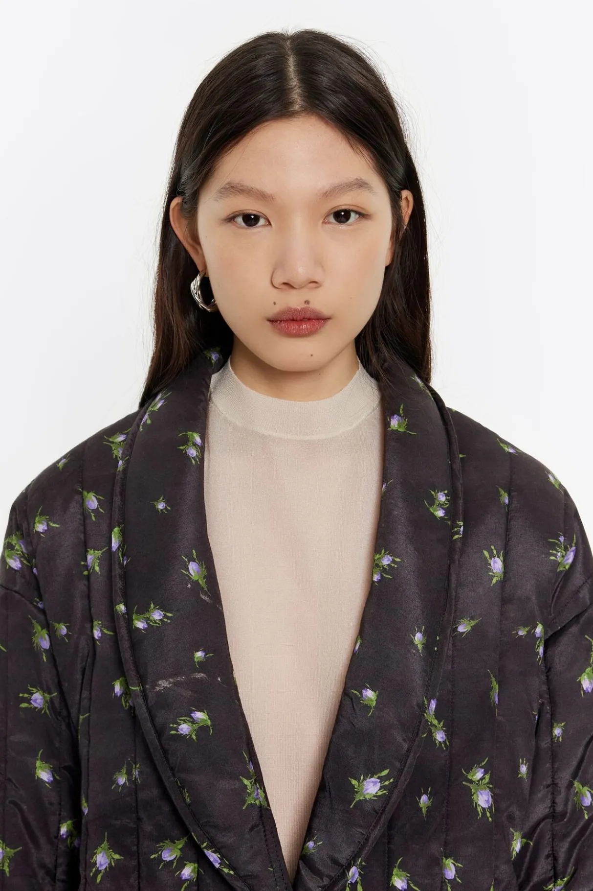 Mujer BIMBA Y LOLA Gabardinas Y Chaquetas<Cazadora Acolchada Flowers Negra