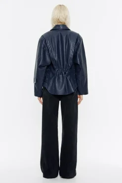 Mujer BIMBA Y LOLA Piel<Cazadora Biker Piel Azul Oscuro