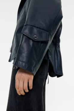 Mujer BIMBA Y LOLA Piel<Cazadora Biker Piel Azul Oscuro