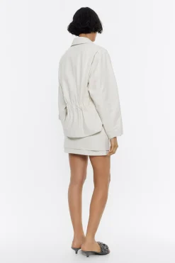 Mujer BIMBA Y LOLA Piel<Cazadora Biker Piel Gris Hielo