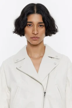 Mujer BIMBA Y LOLA Piel<Cazadora Biker Piel Gris Hielo