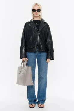 Mujer BIMBA Y LOLA Piel<Cazadora Biker Piel Negra