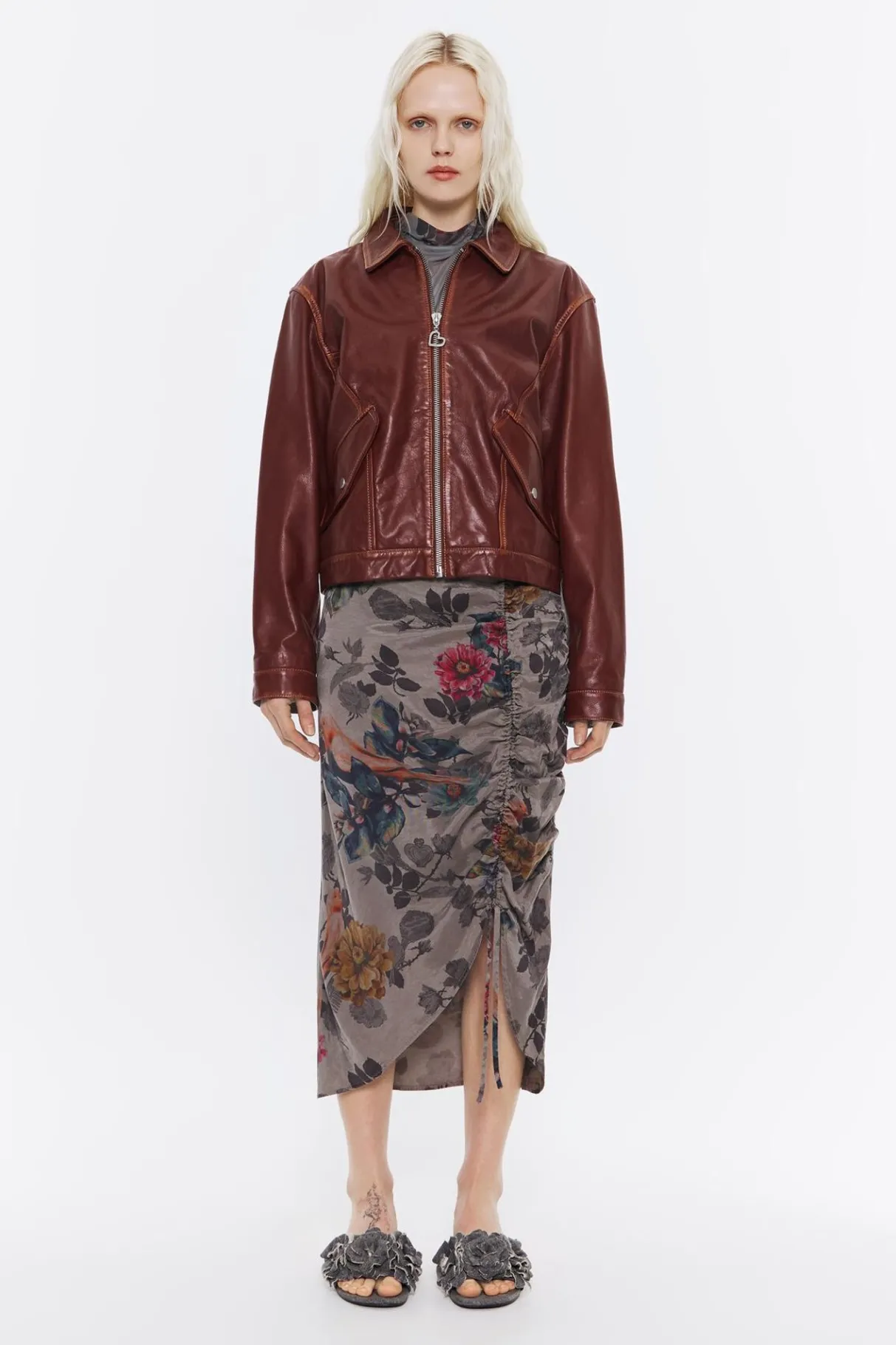 Mujer BIMBA Y LOLA Piel<Cazadora Corta Piel Marron