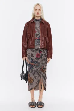 Mujer BIMBA Y LOLA Piel<Cazadora Corta Piel Marron