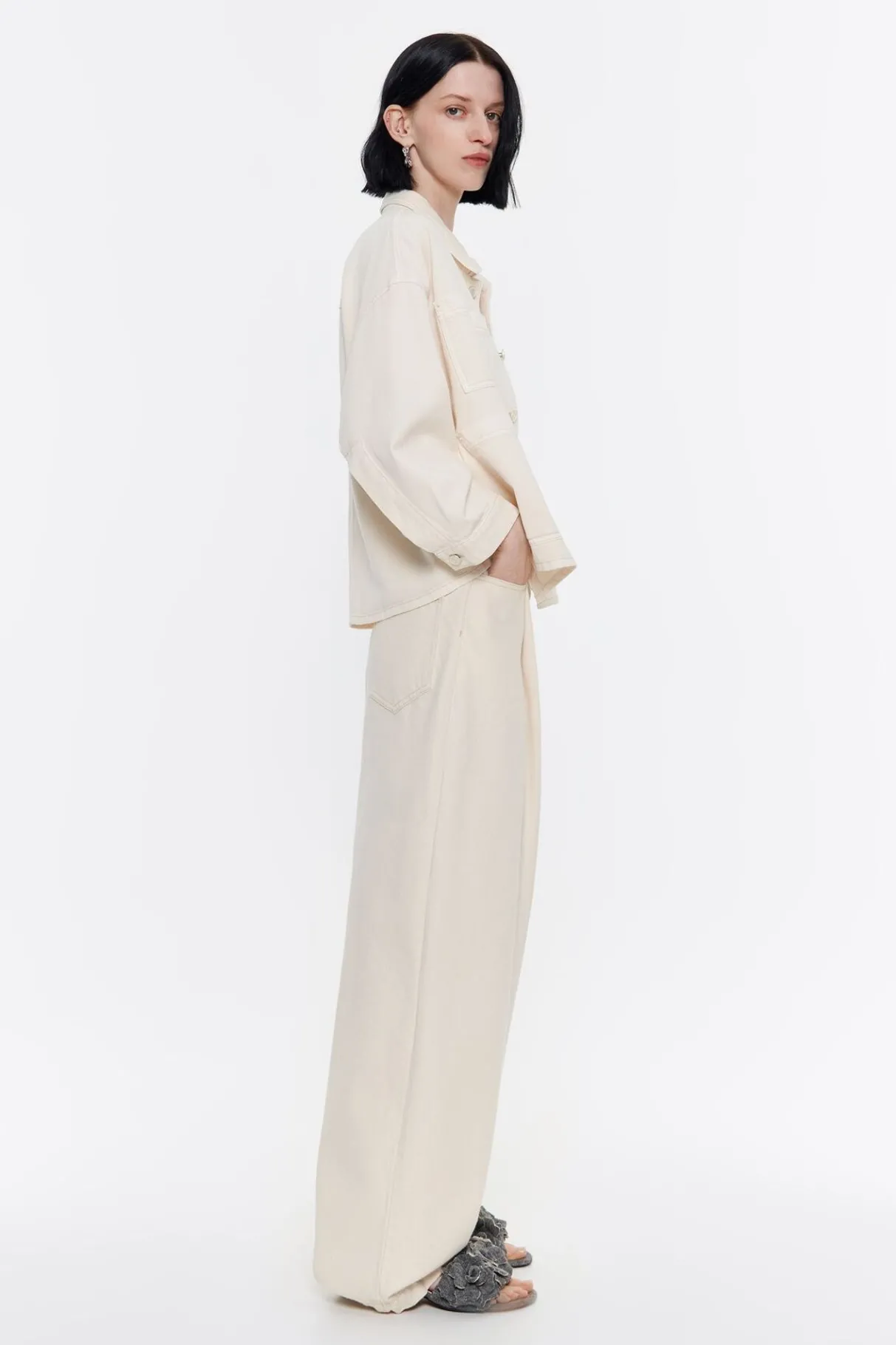 Mujer BIMBA Y LOLA Denim<Cazadora Denim Recta Cruda