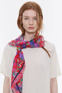 Mujer BIMBA Y LOLA Pañuelos<Chal Flores Acuarela Sandia