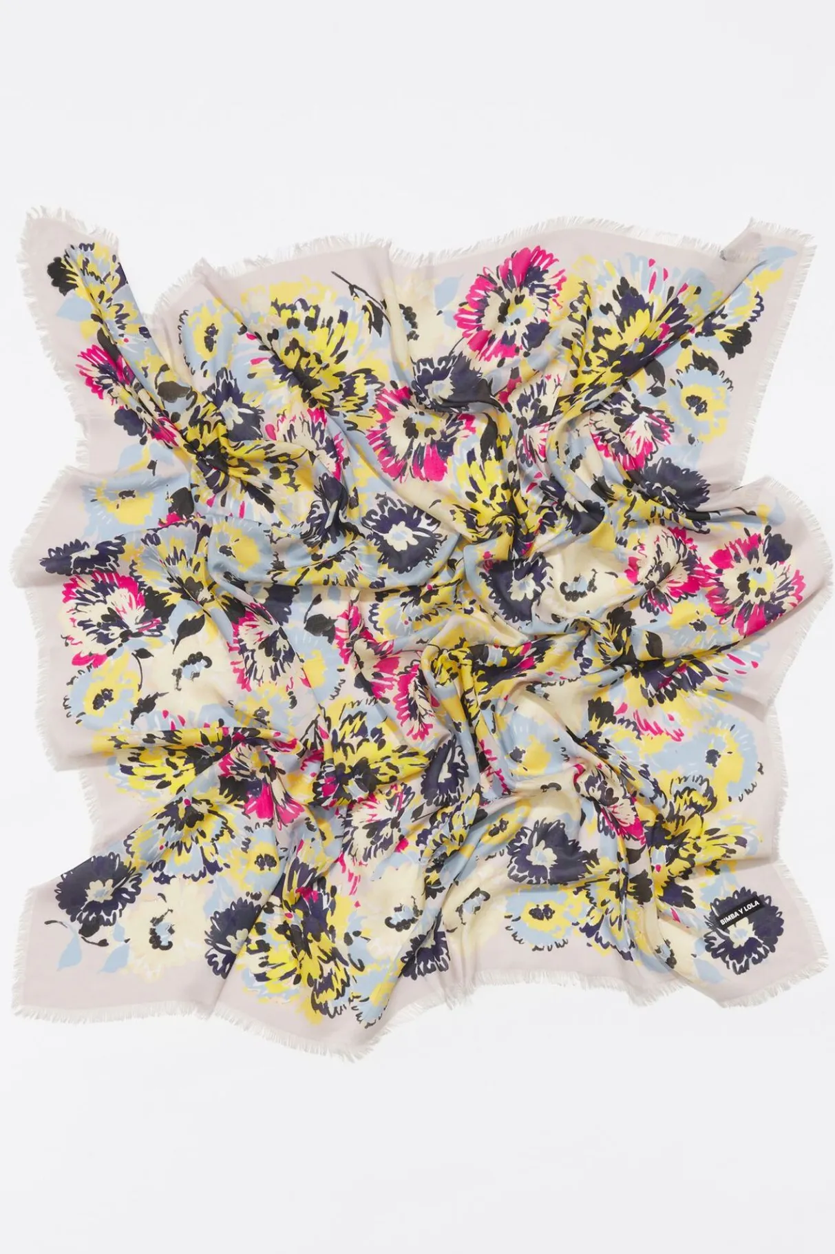 Mujer BIMBA Y LOLA Pañuelos<Chal Flores Rotulador Fondo Lila