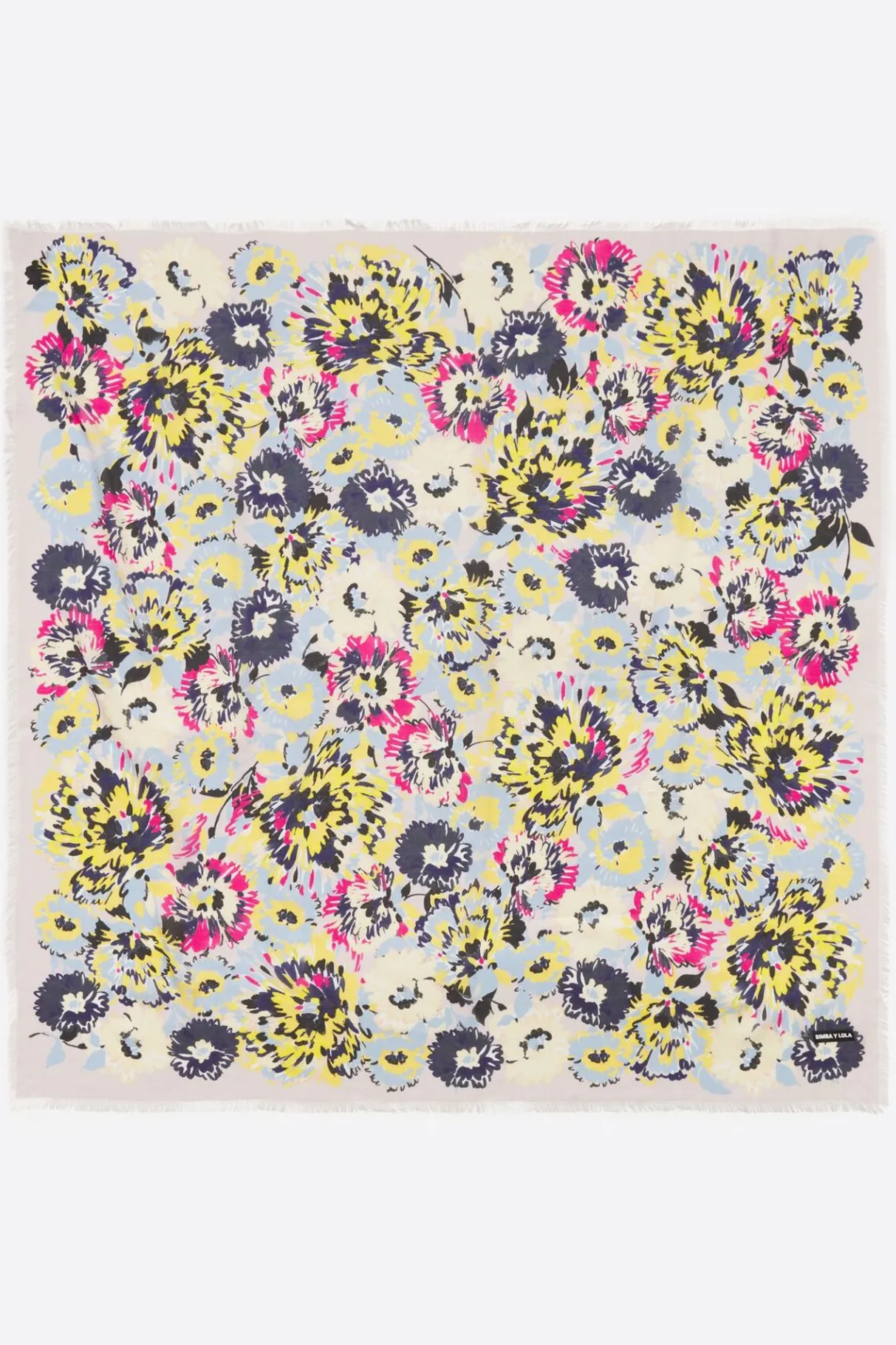 Mujer BIMBA Y LOLA Pañuelos<Chal Flores Rotulador Fondo Lila