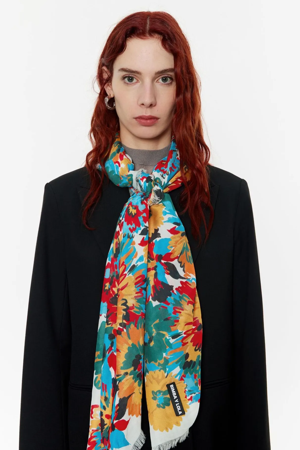 Mujer BIMBA Y LOLA Pañuelos<Chal Flores Rotulador Fondo Blanco