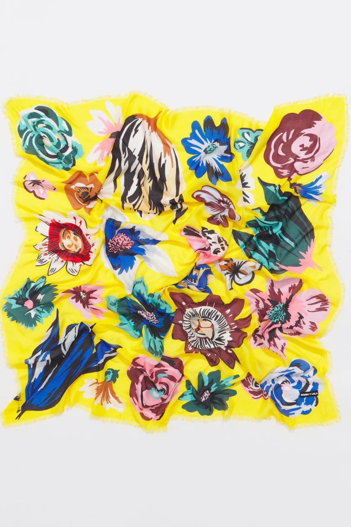 Mujer BIMBA Y LOLA Pañuelos<Chal Flores Xl Amarillo
