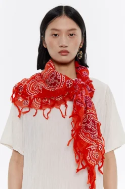 Mujer BIMBA Y LOLA Pañuelos<Chal Pasley Acuarela Rojo