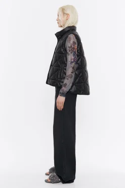 Mujer BIMBA Y LOLA Gabardinas Y Chaquetas<Chaleco Guateado Negro