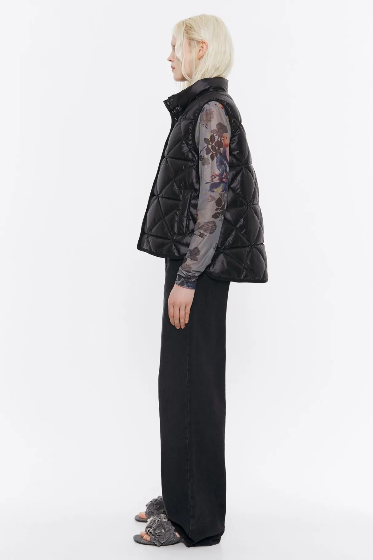 Mujer BIMBA Y LOLA Gabardinas Y Chaquetas<Chaleco Guateado Negro