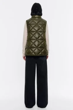 Mujer BIMBA Y LOLA Gabardinas Y Chaquetas<Chaleco Guateado Verde Oliva