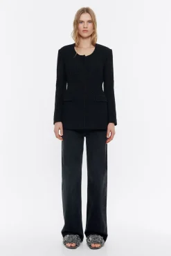 Mujer BIMBA Y LOLA Gabardinas Y Chaquetas<Chaqueta Ajustada Tweed Negra