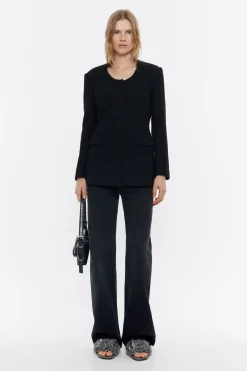 Mujer BIMBA Y LOLA Gabardinas Y Chaquetas<Chaqueta Ajustada Tweed Negra