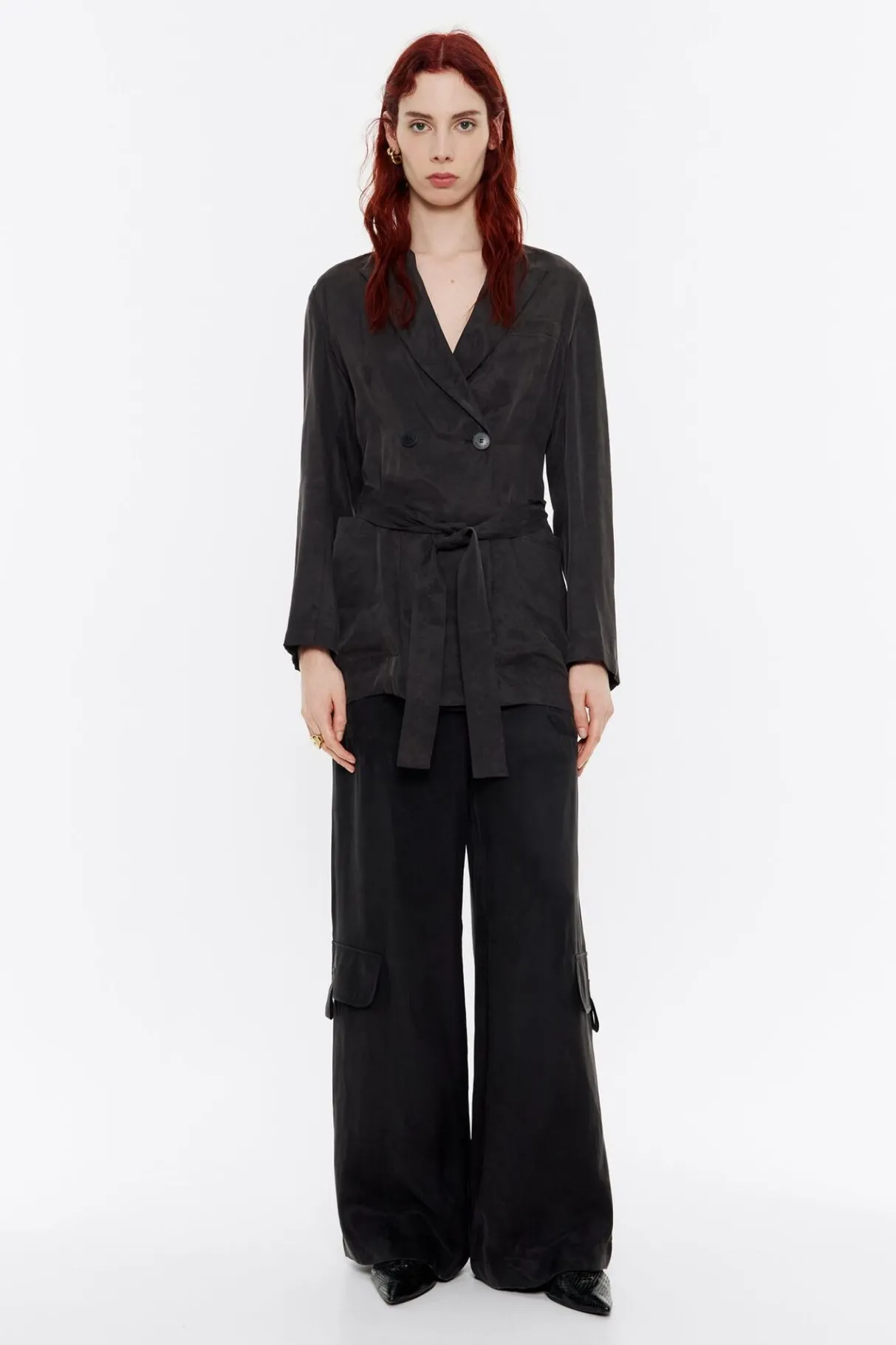 Mujer BIMBA Y LOLA Total Look<Chaqueta Fluida Cruzada Negra