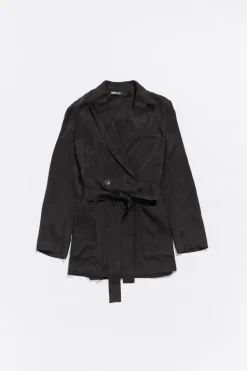 Mujer BIMBA Y LOLA Gabardinas Y Chaquetas<Chaqueta Fluida Cruzada Negra